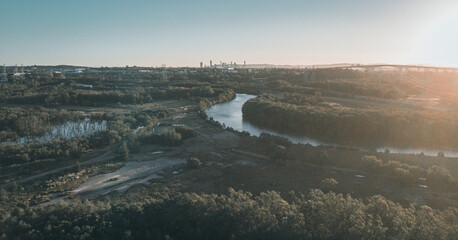 panorama of the river and city