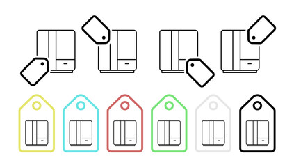 Wardrobe vector icon in tag set illustration for ui and ux, website or mobile application