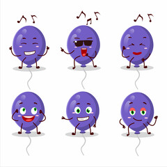 An image of purple balloons dancer cartoon character enjoying the music