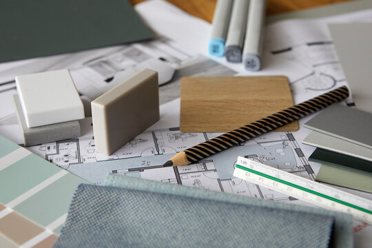 Collection of variousÔøΩarchitectural supplies and swatches