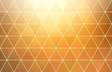 Bright lightin top on geometric mosaic yellow background. Big triangles golden smooth surface. Abstract pattern.
