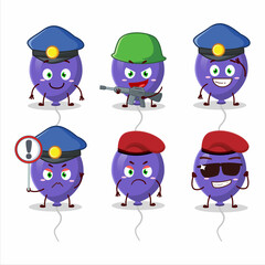 A dedicated Police officer of purple balloons mascot design style
