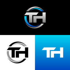 TH Letter Initial Logo Design Template Vector Illustration - obrazy, fototapety, plakaty