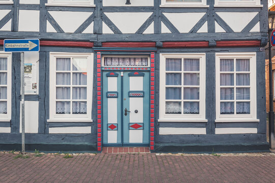 Front of a half-timbered house, Hitzacker, Lower Saxony, Germany