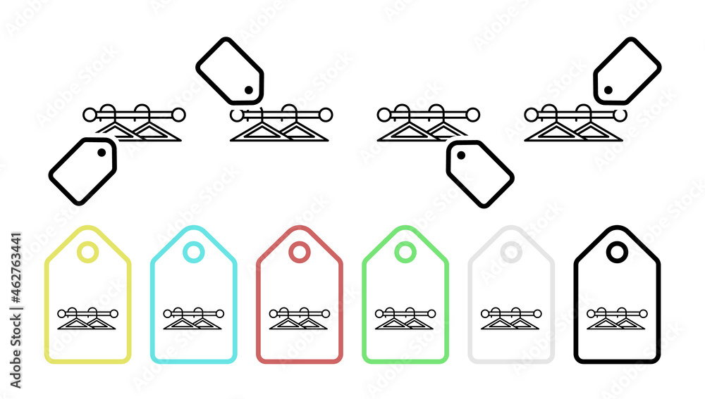 Aufkleber hanger vector icon in tag set illustration for ui and ux, website or mobile application