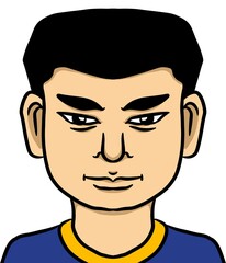 cute man cartoon on white background