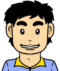 Obraz premium cute man cartoon on white background