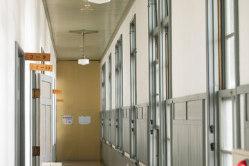 懐かしい学校の廊下の風景　
懐かしい校舎