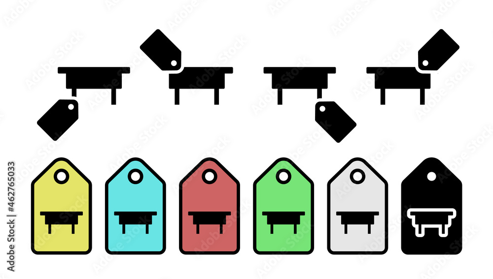 Poster table glyph vector icon in tag set illustration for ui and ux, website or mobile application