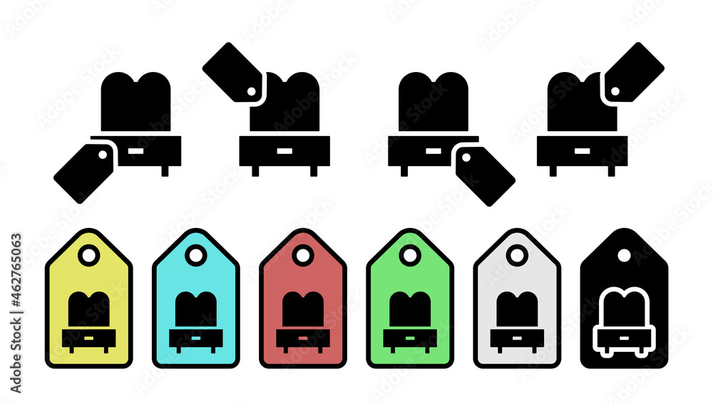 Poster mirror with mirror glyph vector icon in tag set illustration for ui and ux, website or mobile applic