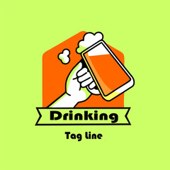 Beer logo icon vector template design illustration. Party celebration glass