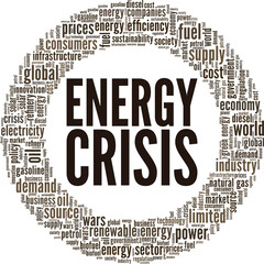 Energy Crisis vector illustration word cloud isolated on white background.