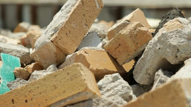 A clip of smashed bricks