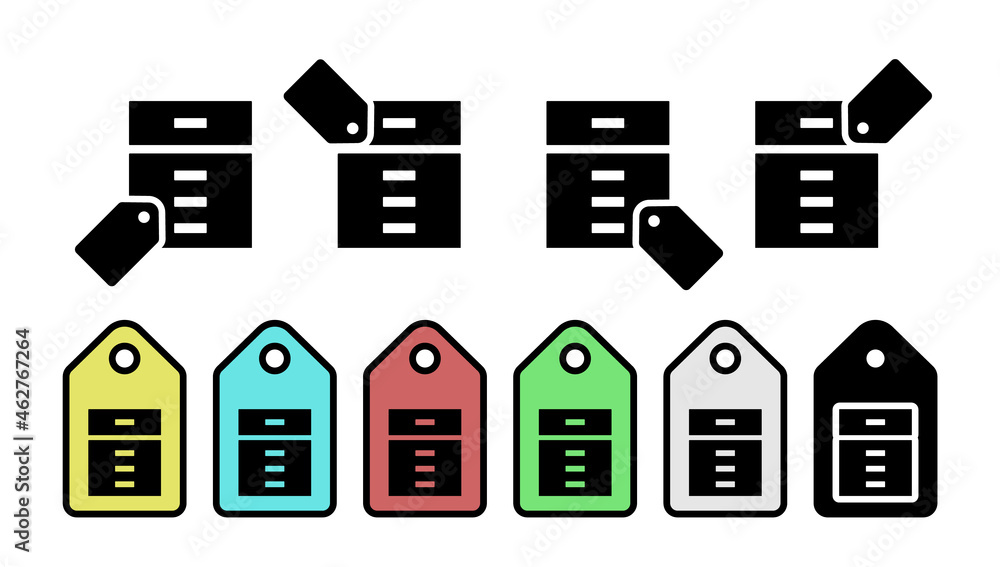 Poster nightstand glyph vector icon in tag set illustration for ui and ux, website or mobile application