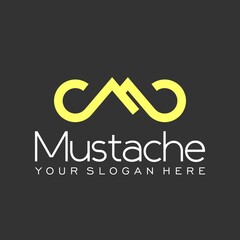 Letter CMC font like mustache in line image graphic icon logo design abstract concept vector stock. Can be used as a symbol related to initial or monogram