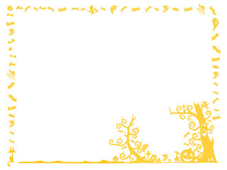 秋に使えるシンプルな黄色いフレーム素材