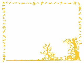 秋に使えるシンプルな黄色いフレーム素材