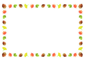 秋仕様のかわいいフレームイラスト素材