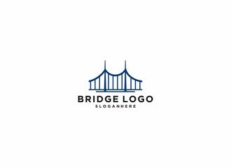 Fototapeta premium bridge logo template in white background