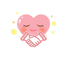 助け合いハートのキャラクター