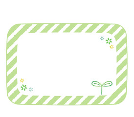 緑の可愛いフレームイラスト