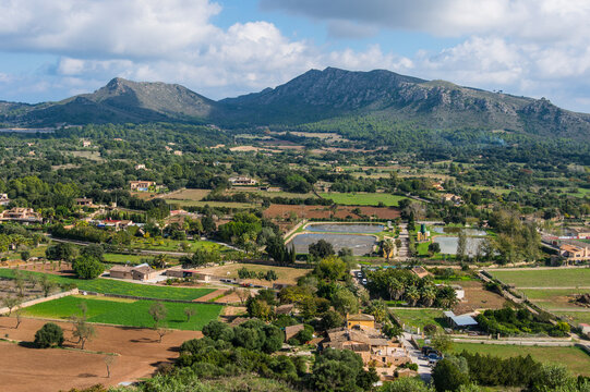 Spain, Baleares, Mallorca, Arta, View from the Pilgrimage church of Sant Salvador