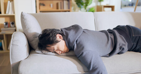 Obraz premium tired man feels exhaustion