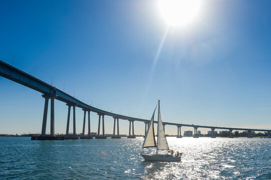 USA, California, San Diego, Harbour, Coronado bridge