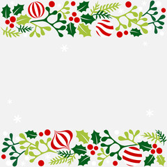 Christmas frame with leaves - colorful