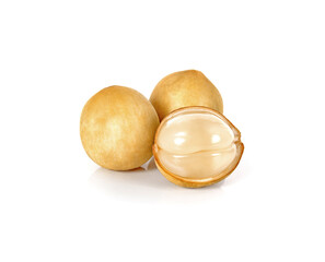 Long Gong fruit ,Lansium parasiticum on a white background.