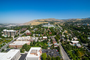 USA, Utah, Salt Lake City, view over Salt Lake City with the Utah State Capitol