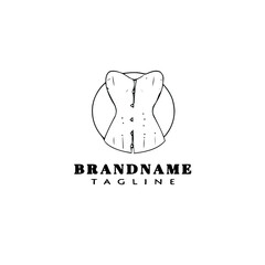 bustier logo cartoon icon design template black cute vector illustration