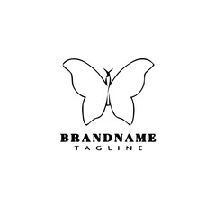 Fototapeta premium concept butterfly logo cartoon icon design template black isolated vector illustration