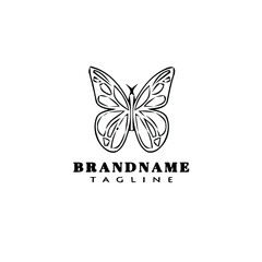 butterfly logo cartoon icon design unique black isolated vector illustration
