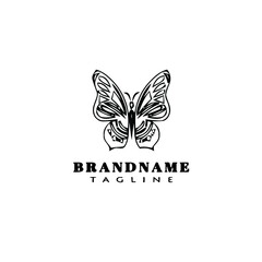 butterfly logo cartoon icon design template black isolated graphic illustration