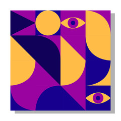 vector art geometric shape purple color combination, background, wallpaper design.