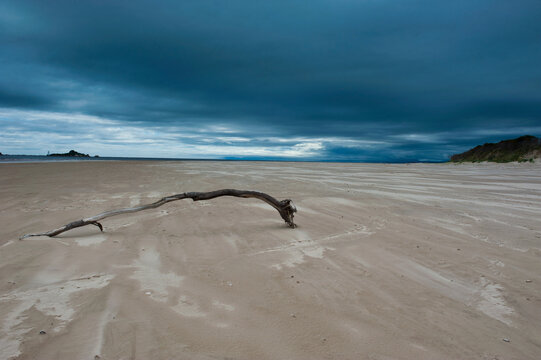 Bad Weather On A Lonely Beach In Strahan, Tasmania, Australia