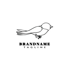 bird logo cartoon icon design template black isolated vector