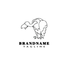 bird logo cartoon icon design template black creative vector illustration