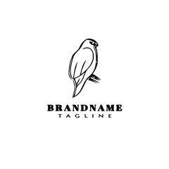 bird logo cartoon icon design template black retro vector illustration