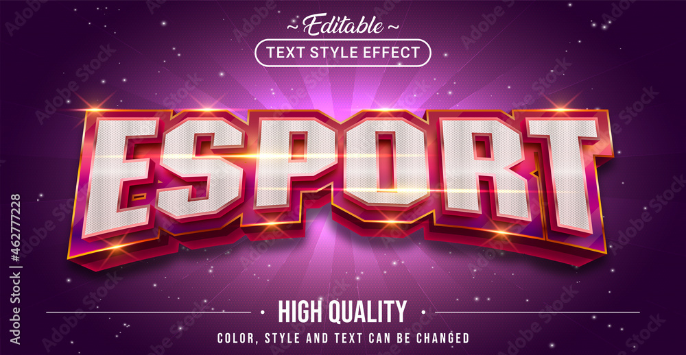 Poster editable text style effect - e-sport text style theme.
