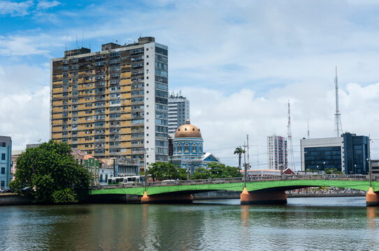 Bridge at the historical waterfront in Recife, Pernambuco, Brazil