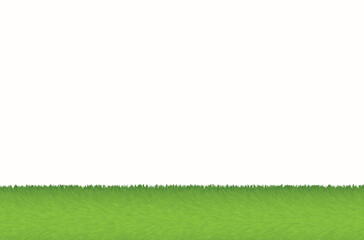 Green grass isolated on white background.Texture or wallpaper.Natural landscape.Fresh lawn border element and plants.Turf or hill.Park and outdoor.Meadow field.Cartoon vector illustration.