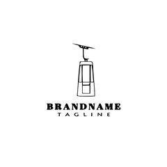 cable car logo cute icon design template black isolated vector illustration