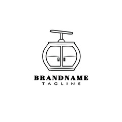 cable car logo cartoon icon design template cute isolated vector illustration
