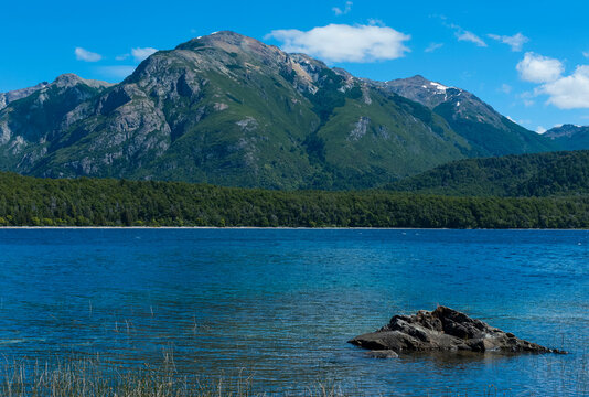 Beautiful mountain lake in the Los Alerces National Park, Chubut, Argentina, South America