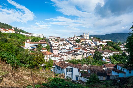 View of the colonial town of Ouro Preto, Minas Gerais, Brazil