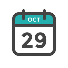October 29 Calendar Day or Calender Date for Deadlines or Appointment