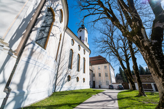 Exterior of Wieskirche Church, Steingaden, Bavaria, Germany