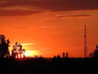 Naklejka premium sunset in the city